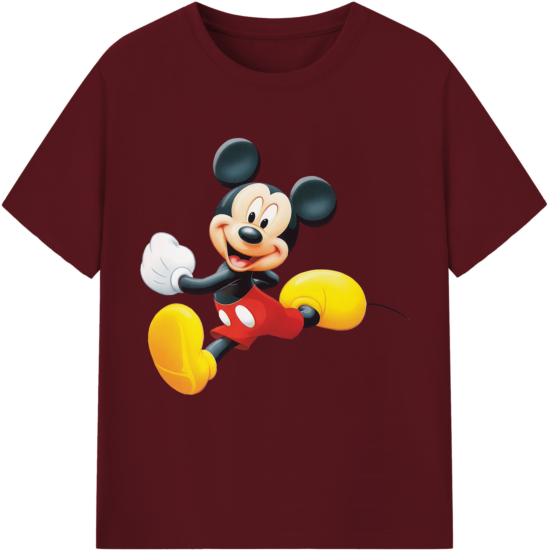（画像用） ミッキーマウス Mickey Mouse 綿100％半袖Tシャツ（フロントプリント）